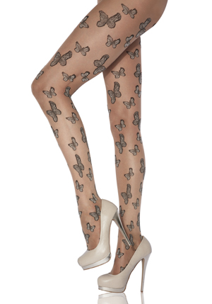 Jonathan Aston Dream Tights Sheer Butterfly Pantyhose, Tattoo Tights - Picture 1 of 1