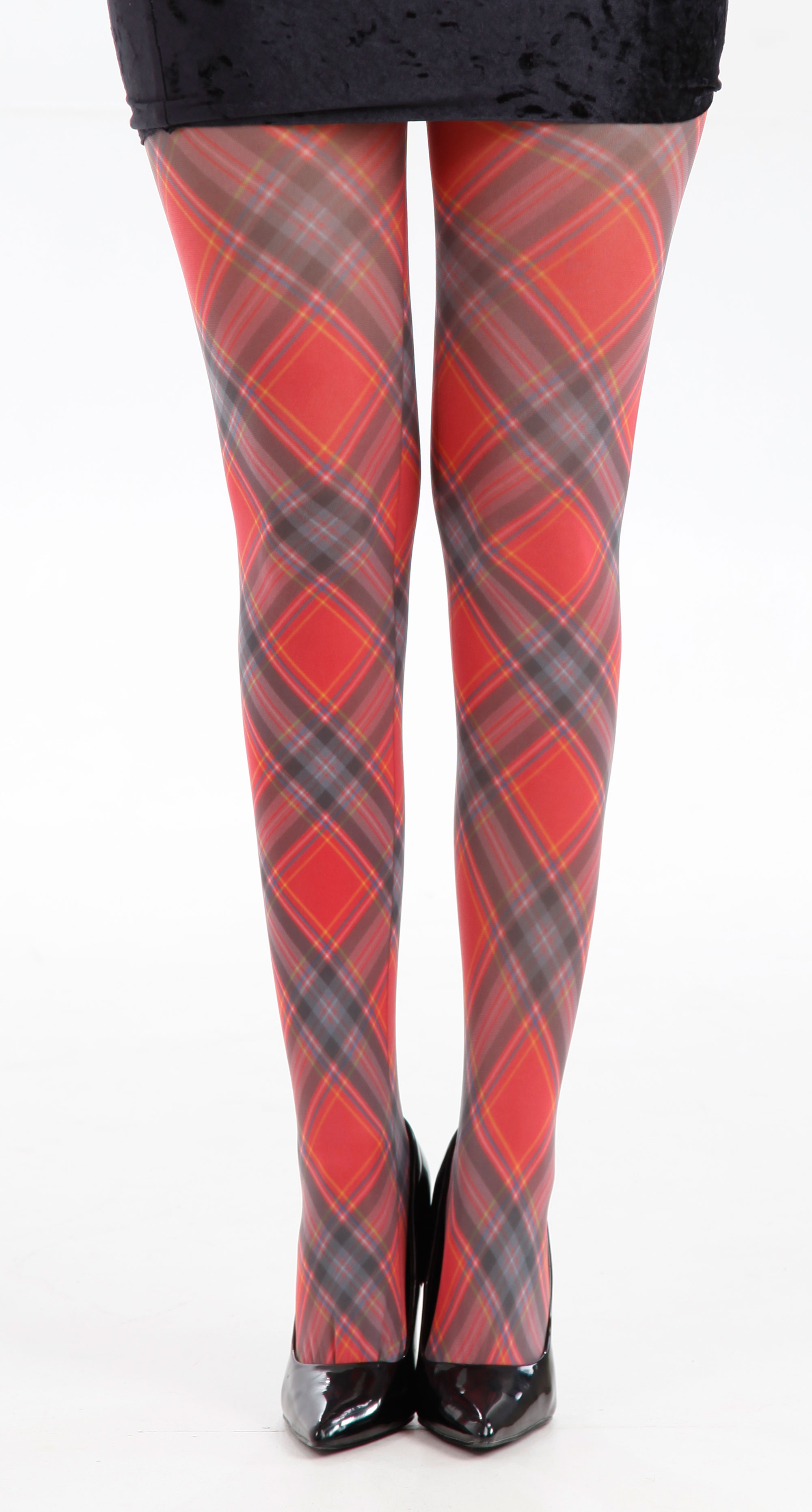 The Tight Spot  Pamela Mann Red Tartan Patterned Tights